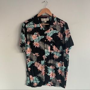 Floral Short Sleeve Button Down Shirt